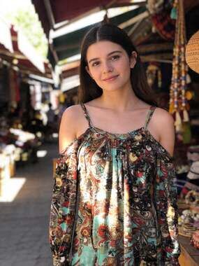 Classique Paisley Cold Shoulder Long Sleeve Top Size S